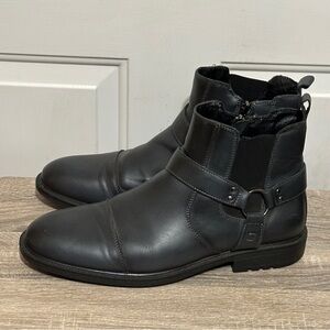 Arkbird Men’s Size 12 Chelsea Boots Leather Zip On Dress Boots for Men Dark Gray